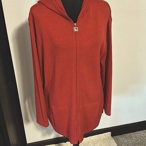 Like New Beautiful St Johns Zip Front Cardigan Size L